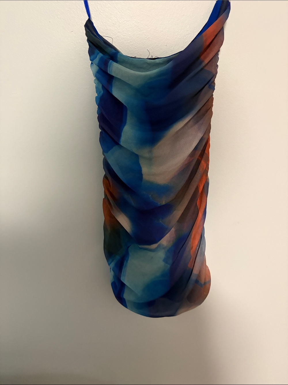 Princess Polly Blue Multi-Color Ruched Mini Dress